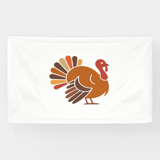 Retro Thanksgiving Turkey – Fall Harvest Design Cl Banner (Horizontal)