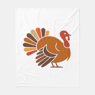 Retro Thanksgiving Turkey – Fall Harvest Design Cl Fleece Blanket