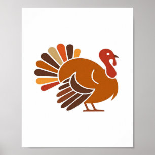 Retro Thanksgiving Turkey – Fall Harvest Design Cl Poster