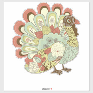Retro Thanksgiving Turkey - Vintage Floral