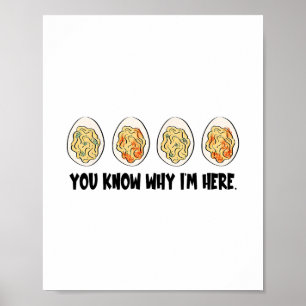 Retro Thanksgiving You Know Why I'm Here Deviled E Poster