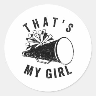 Retro That's My Girl Cheer Mum Cheer Leading Girl  Classic Round Sticker