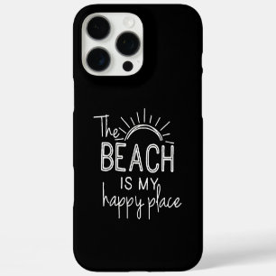 Retro The Beach is My Happy Place Funny Summer Bea iPhone 16 Pro Max Case