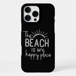 Retro The Beach is My Happy Place Funny Summer Bea iPhone 16 Pro Max Case