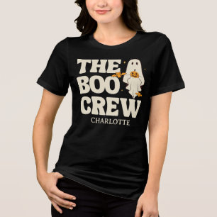  Retro The Boo Crew Spooky Halloween Tri-Blend Shirt