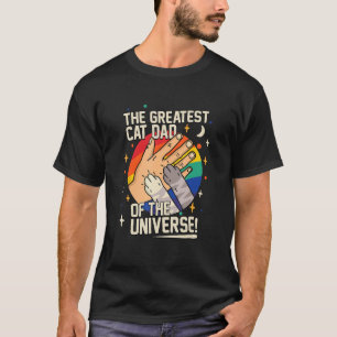 Retro The Greatest Cat Dad of the universe fathers T-Shirt