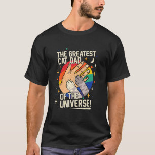 Retro The Greatest Cat Dad of the universe fathers T-Shirt