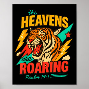 Retro The Heavens Are Roaring Believer Bible Verse Poster