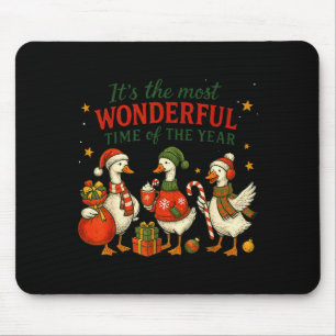 Retro The Most Wonderful Time Of The Year Christma Mouse Pad