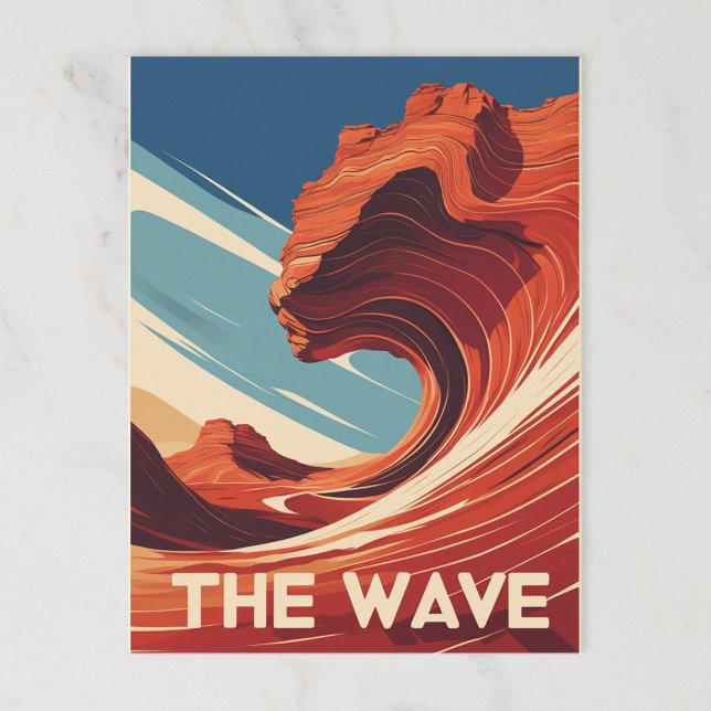 Retro The Wave Rock Formation Desert Postcard (Creator Uploaded)