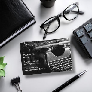 Retro Theme Old Time Writer Typewriter Business Card