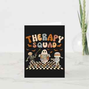 Retro Therapy Squad Slp Ot Pt Team Halloween Speec Card