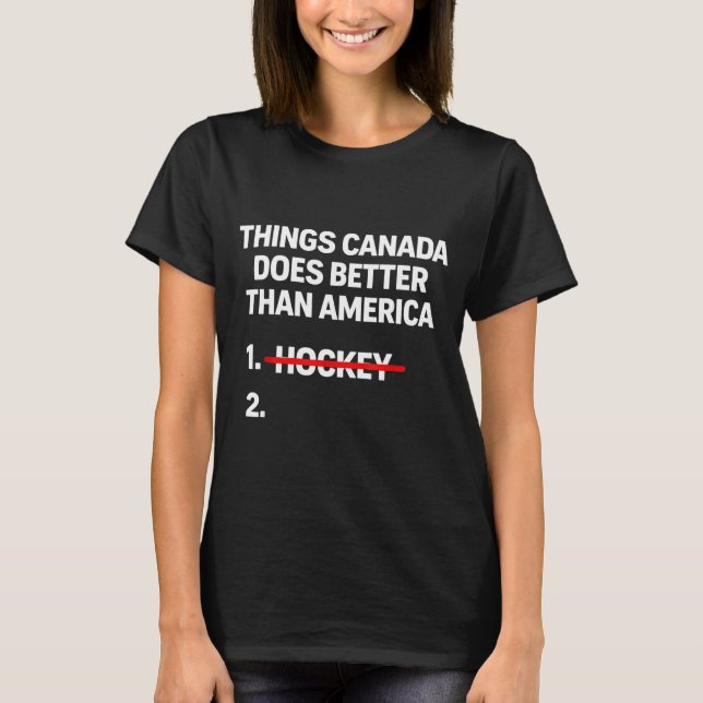 Retro Things Canada Does Better Than USA Joke T-Shirt (Front)
