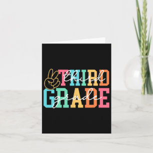 Retro Third Grade Preppy Back To School Teacher Gi Card