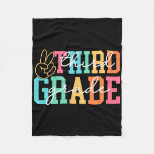 Retro Third Grade Preppy Back To School Teacher Gi Fleece Blanket