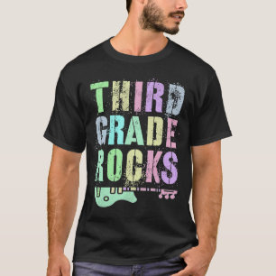 Retro THIRD GRADE ROCKS Student Rockstar Teacher 3 T-Shirt