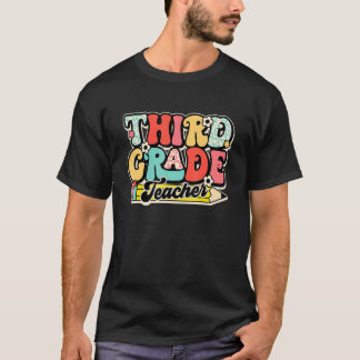 Retro Third Grade Teacher Back To School For Boys  T-Shirt
