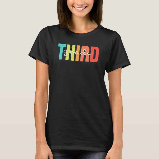 Retro Third Grade Teacher For 3rd Grade First Day  T-Shirt (Front)