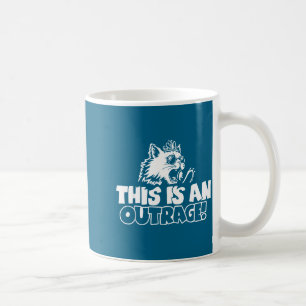 Retro This Is An Outrage Quote Meme Cat Cute Funny Coffee Mug