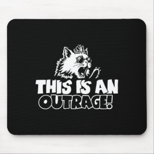 Retro This Is An Outrage Quote Meme Cat Cute Funny Mouse Pad