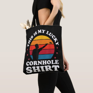 Retro This Is My Lucky Cornhole Funny Player  Tote Bag