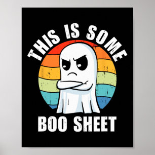 Retro This Is Some Boo Sheet Cute Ghost Halloween  Poster