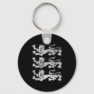 Retro Three England Lions Vintage Souvenir T Shirt Key Ring