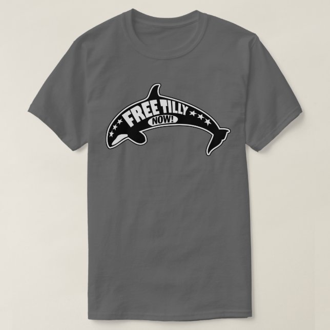 Retro Throwback Free Tilly NOW Orca  Conservation  T-Shirt (Design Front)