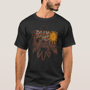 Retro Thunderbird Desert Cactus Roam Free Western  T-Shirt