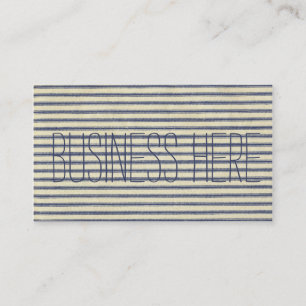 Retro Ticking Blue & White Striped Vintage French Business Card