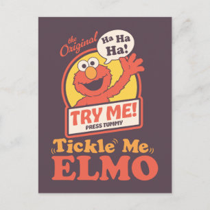 Retro Tickle Me Elmo Waving Graphic Postcard