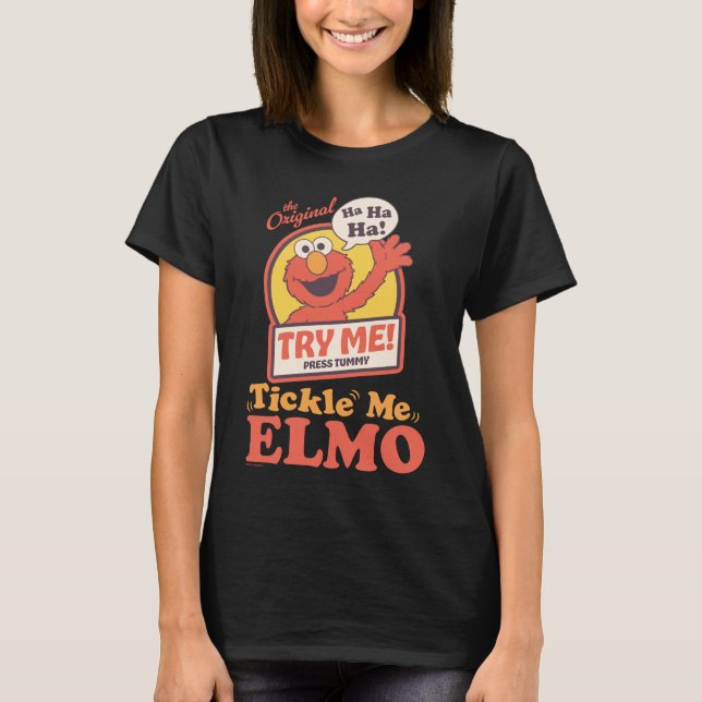 Retro Tickle Me Elmo Waving Graphic T-Shirt (Front)