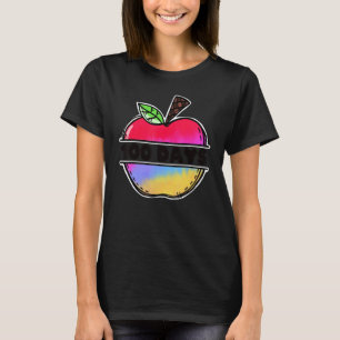 Retro Tie Dye Apple Happy 100 Days Of School Teach T-Shirt