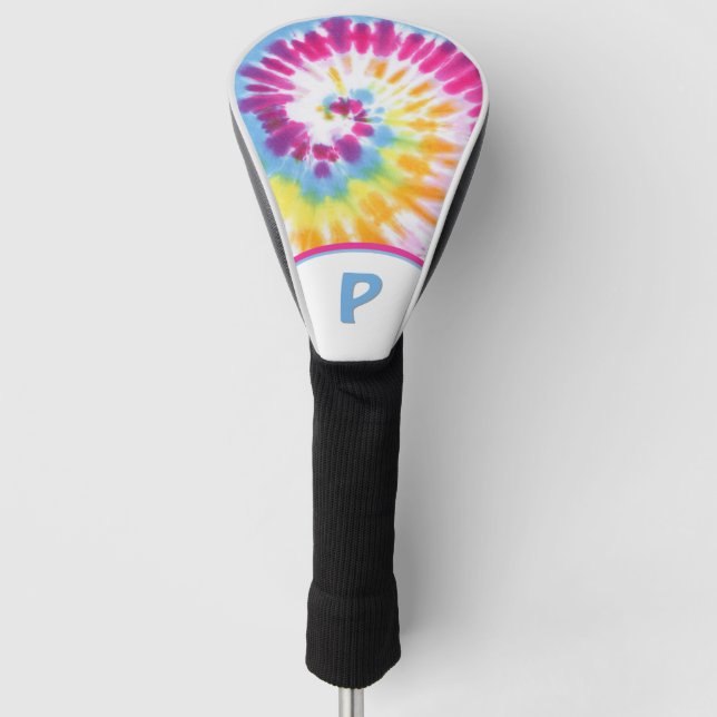 Retro Tie Dye Custom Golf Head Cover (Front)