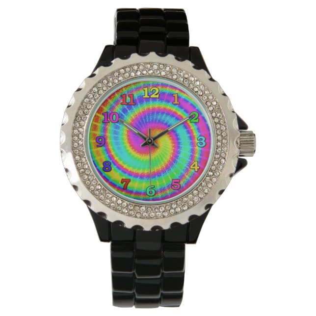 Retro Tie Dye Hippie Psychedelic 2 Watch (Front)
