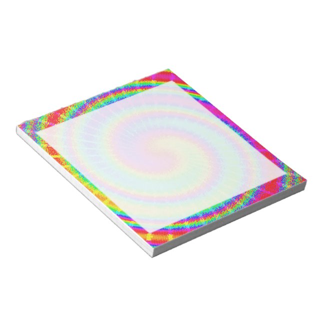Retro Tie Dye Hippie Psychedelic Notepad (Angled)