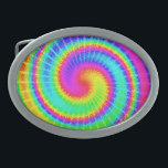 Retro Tie Dye Hippie Psychedelic Oval Belt Buckle<br><div class="desc">This groovy design features a bright,  swirly rainbow of colours in a tie-dyed pattern. It's a fun,  retro design for peace-loving hippies / bohemians who love the 1960's,  1970's and psychedelic colour.</div>