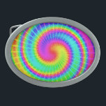 Retro Tie Dye Hippie Psychedelic Oval Belt Buckle<br><div class="desc">This groovy design features a bright,  swirly rainbow of colours in a tie-dyed pattern. It's a fun,  retro design for peace-loving hippies / bohemians who love the 1960's,  1970's and psychedelic colour.</div>