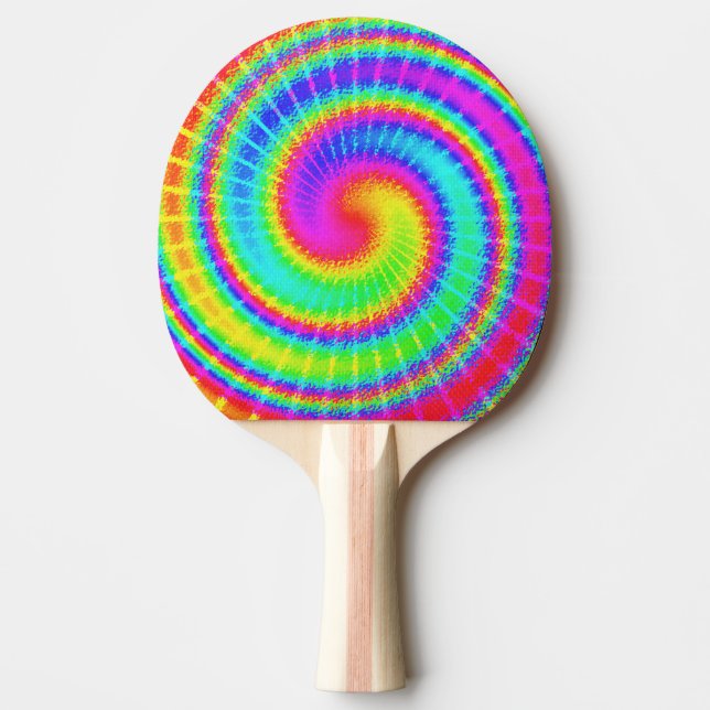 Retro Tie Dye Hippie Psychedelic Ping Pong Paddle (Front)