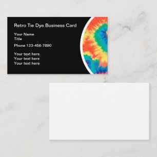Retro Tie Dye Theme Business Cards