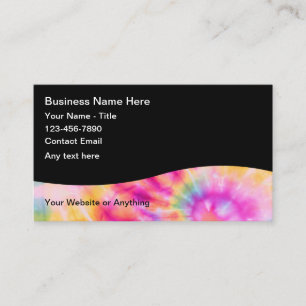 Retro Tie Dye Theme Business Cards Design