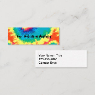 Retro Tie Dye Website Promotion Minimalist Mini Business Card
