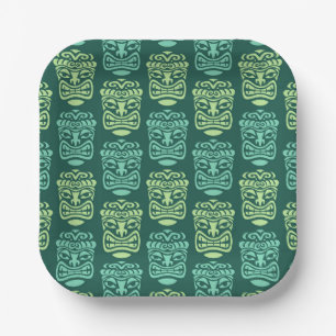 Retro Tiki Beach Party Paper Plate