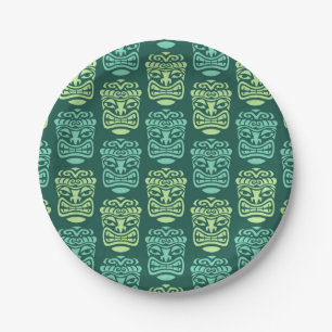 Retro Tiki Beach Party Paper Plate