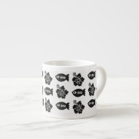 Retro Tiki Black and White Pattern
