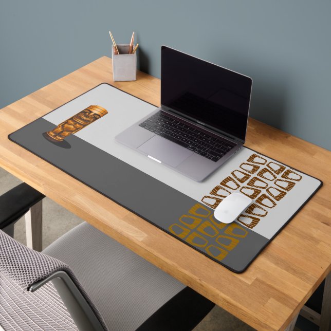 Retro Tiki Colour Block Desk Mat (Office 2)