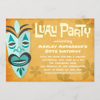 Retro Tiki Luau Party Invitations