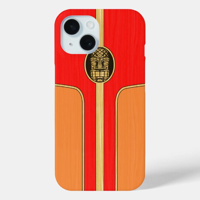 Retro Tiki Surfboard Case-Mate iPhone Case (Back)