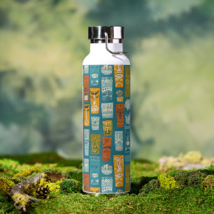 Retro Tiki Totems Water Bottle
