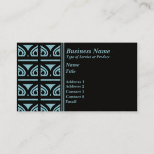 Retro Tiles Business Card, Light Blue Card